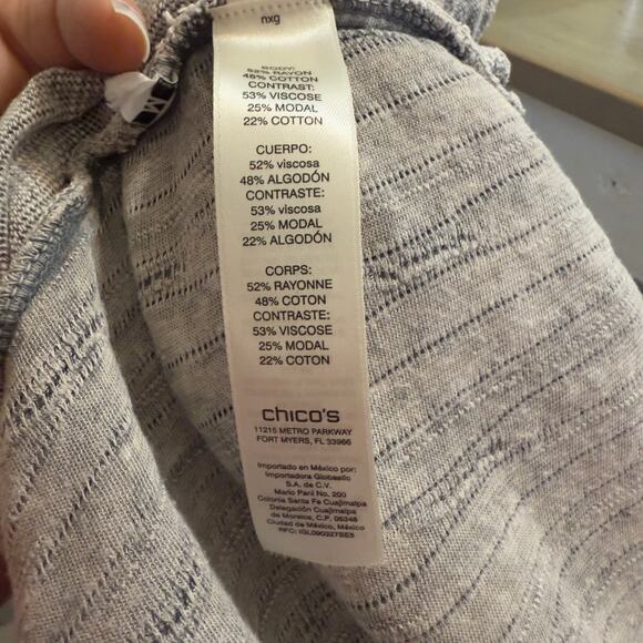 Zenergy by Chico's  Women's Sz S Textured Gray Open Front Cardigan Sweater #3589 - Picture 8 of 9